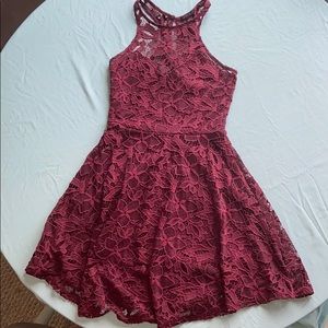 Maroon lace dress